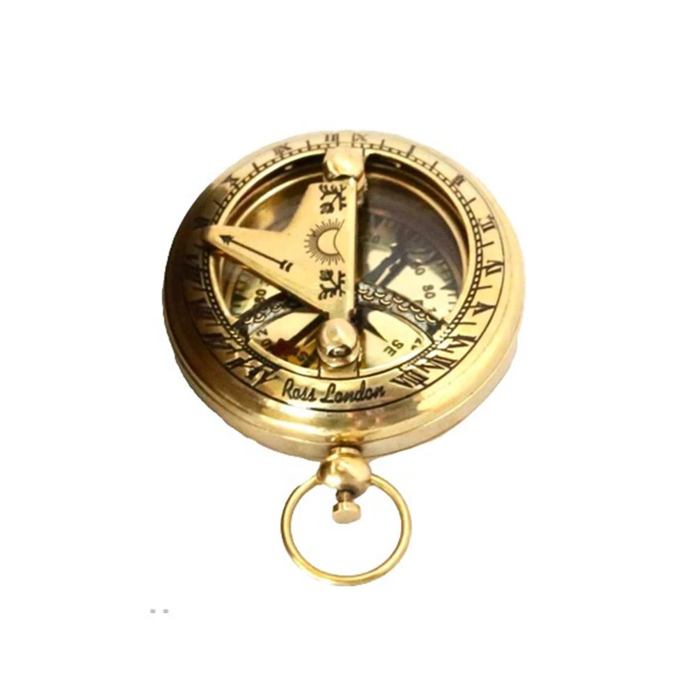 Vintage Nautical Nautical Brass Sundial Compass With Push Button | 2 Styles 6 Vintage Nautical Nautical Brass Sundial Compass With Push Button | 2 Styles