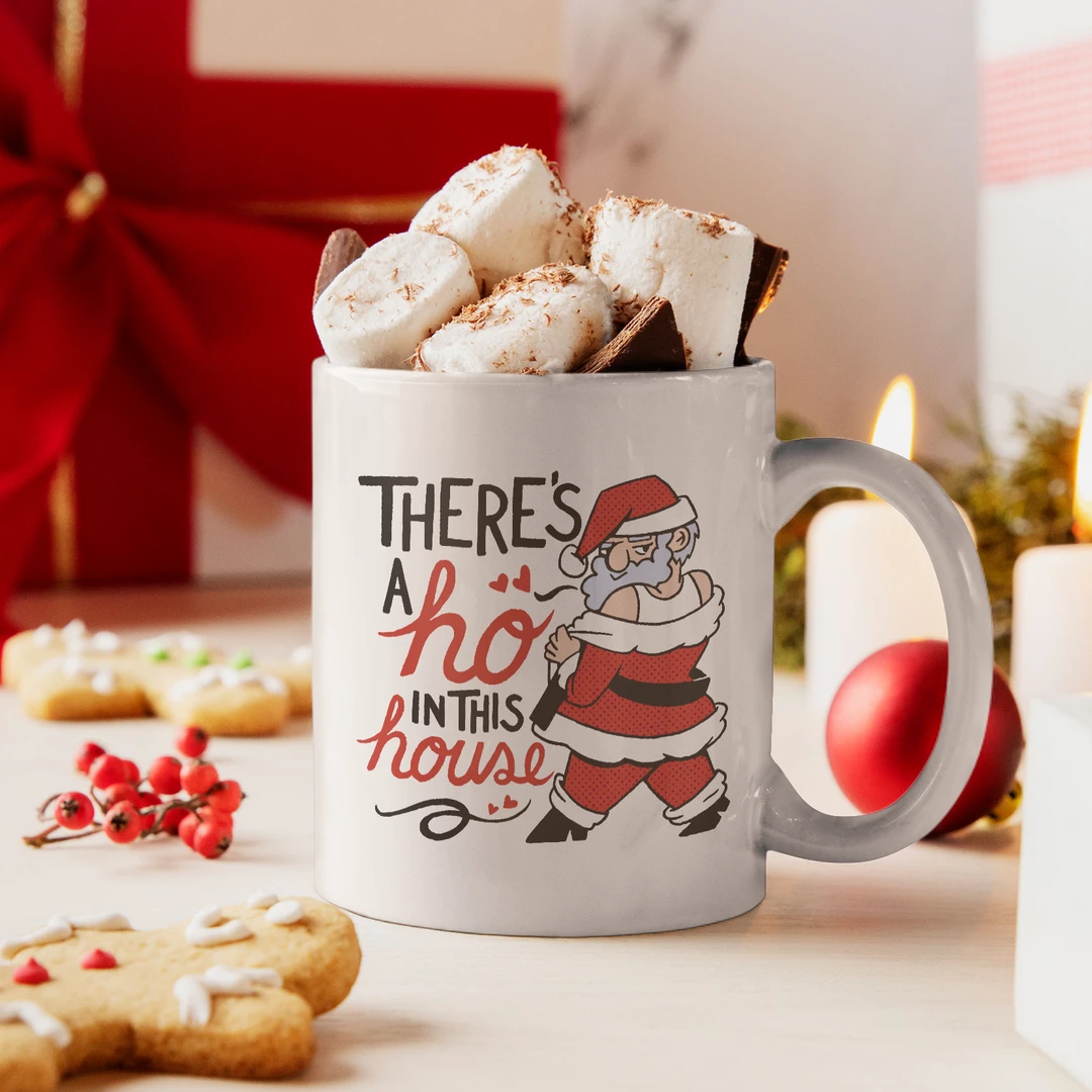 Yellow Octopus Exclusives - Mugs Office Gifts Theres A Ho In This House | Christmas Santa Design 3 Yellow Octopus Exclusives - Mugs Office Gifts Theres A Ho In This House | Christmas Santa Design