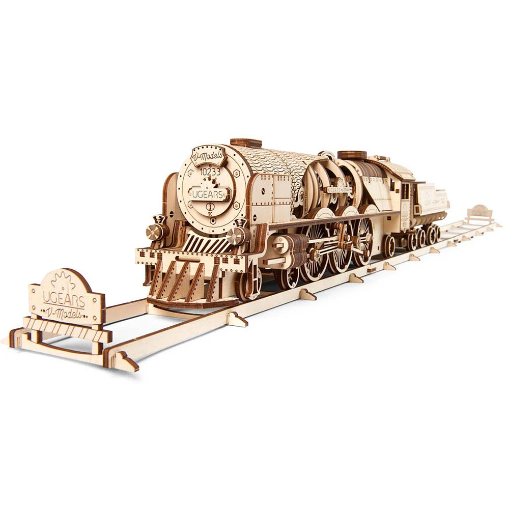 Ugears V-Express Steam Train With Tender Model Kit Science STEM Toys 5 Ugears V-Express Steam Train With Tender Model Kit Science STEM Toys