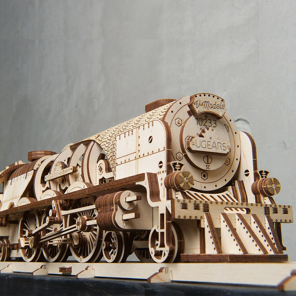 Ugears V-Express Steam Train With Tender Model Kit Science STEM Toys 3 Ugears V-Express Steam Train With Tender Model Kit Science STEM Toys