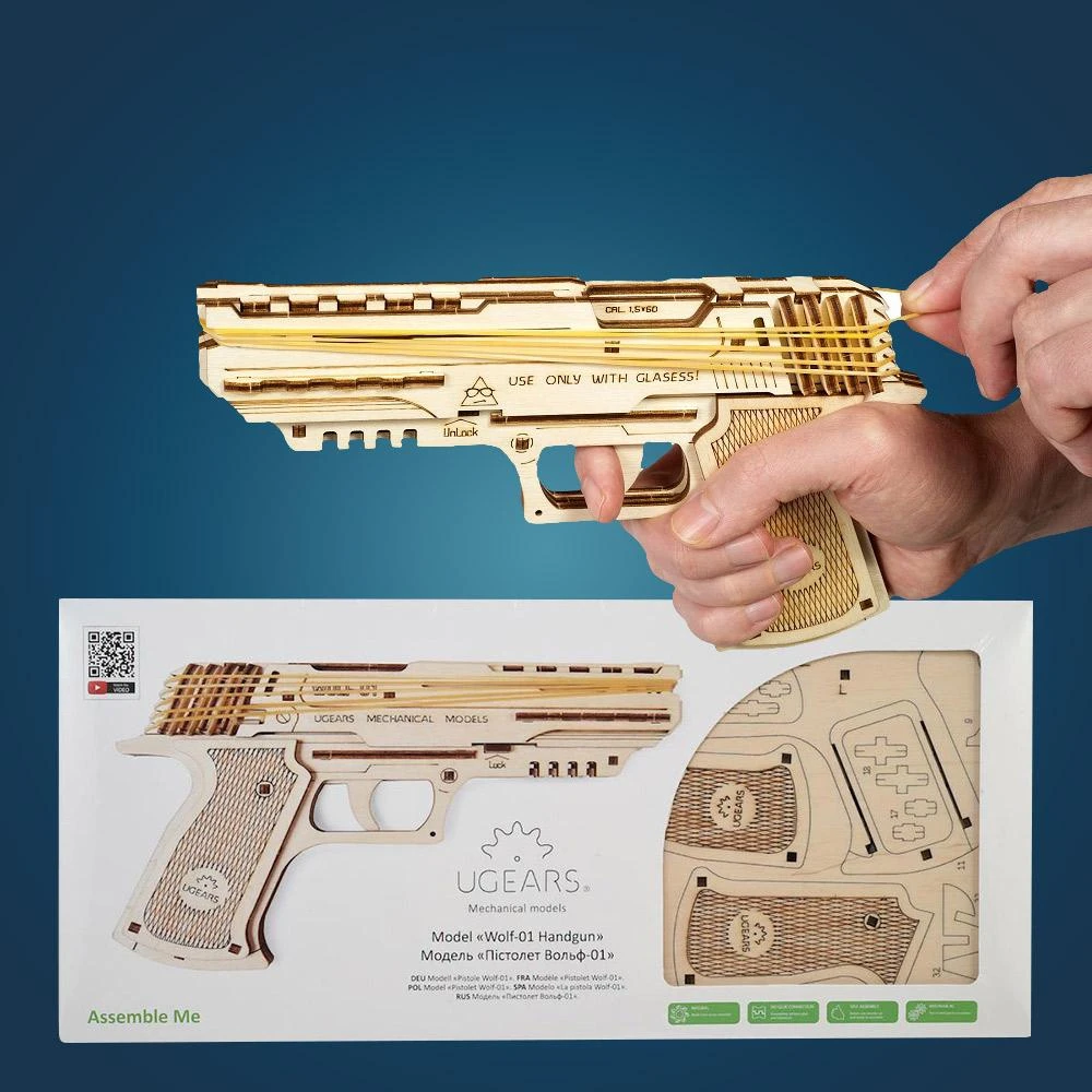 Ugears Wolf-01 Handgun Model Kit 3 Ugears Wolf-01 Handgun Model Kit