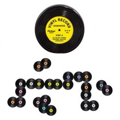 IsAlbi Mens Novelty Gifts Vinyl Record Dominoes With Tin