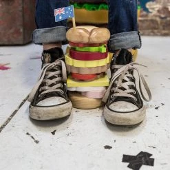 Make Me Iconic Foodie Stackable Wooden Aussie Burger With The Lot Toy