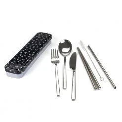 Steady Sticks Retro Kitchen Stainless Steel Cutlery Set With Tin Gadgets For Him