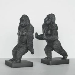Black Gorilla Bookends | White Moose