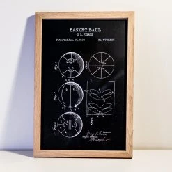 Yellow Octopus Exclusives - Prints Basketball Patent Prints Wall Art | Set Of 3