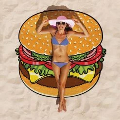 William Valentine Gigantic Burger Beach Blanket Towel | BigMouth
