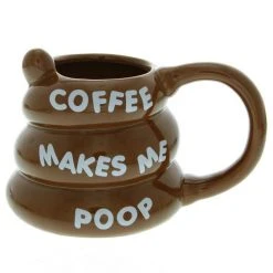 William Valentine Mens Novelty Gifts Coffee Makes Me Poop! Poo Shaped Coffee Mug