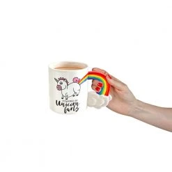 William Valentine Office Gifts Powered By Unicorn Farts Oversized Rainbow Mug