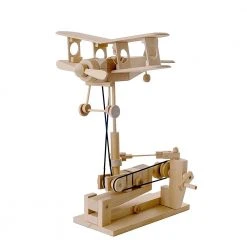 AM Living Timberkits DIY Mechanical Biplane Model Executive Gifts