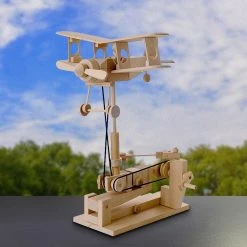 AM Living Timberkits DIY Mechanical Biplane Model Executive Gifts