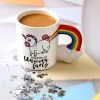 William Valentine Office Gifts Powered By Unicorn Farts Oversized Rainbow Mug
