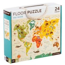 IsAlbi Science STEM Toys Our World Kids World Map Floor Puzzle 41 X 61cm