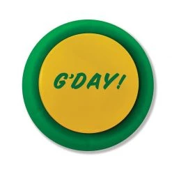 IsAlbi The G'Day Aussie Button - 10 Aussie Phrases! Mens Novelty Gifts