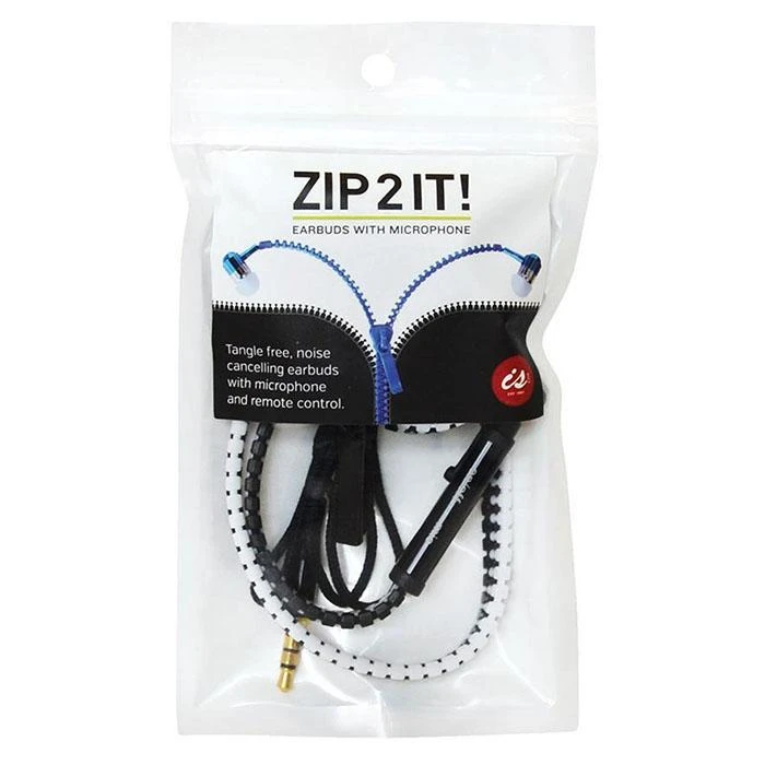 IsAlbi Sports And Outdoors Zip2it Tangle-Free Earbuds With Microphone & Remote Control | Black/White 3 IsAlbi Sports And Outdoors Zip2it Tangle-Free Earbuds With Microphone & Remote Control | Black/White