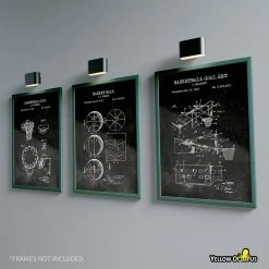 Yellow Octopus Exclusives - Prints Basketball Patent Prints Wall Art | Set Of 3
