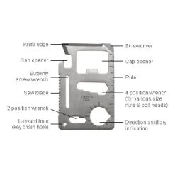 Mdi 10-in-1 Stainless Steel Credit Card Multi-Tool Gadgets For Him