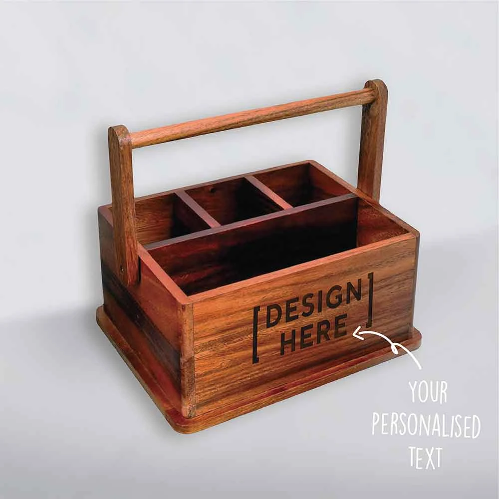 Yellow Octopus Personalised Beer Gifts Personalised Wood BBQ Condiment Caddy - Beer Design 4 Yellow Octopus Personalised Beer Gifts Personalised Wood BBQ Condiment Caddy - Beer Design