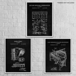 Yellow Octopus Exclusives - Prints For Dad Piano Patent Prints Wall Art | Set Of 3