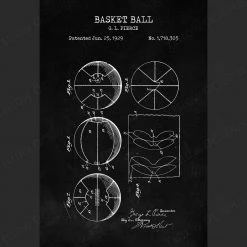 Yellow Octopus Exclusives - Prints Basketball Patent Prints Wall Art | Set Of 3