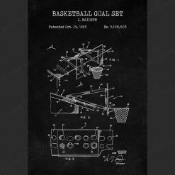Yellow Octopus Exclusives - Prints Basketball Patent Prints Wall Art | Set Of 3