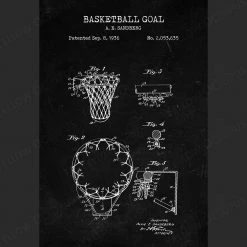 Yellow Octopus Exclusives - Prints Basketball Patent Prints Wall Art | Set Of 3