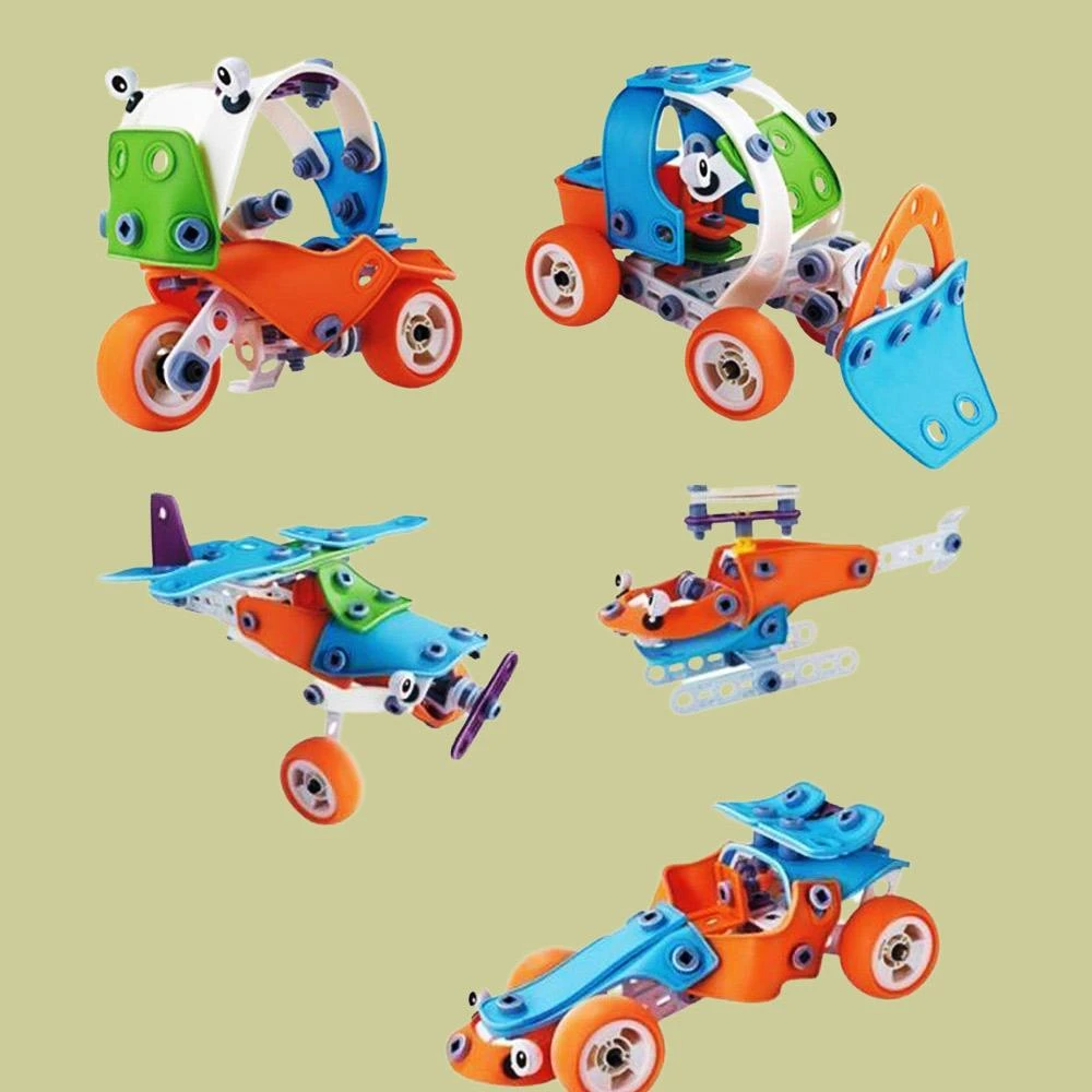 Johnco Science STEM Toys 5-in-1 Soft Block Build & Play Model Kit 132 Pieces 3 Johnco Science STEM Toys 5-in-1 Soft Block Build & Play Model Kit 132 Pieces