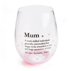 Mdi Definition Of Mum Embellished Stemless Wine Glass Gifts For Wives