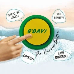 IsAlbi The G'Day Aussie Button - 10 Aussie Phrases! Mens Novelty Gifts