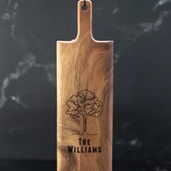 Yellow Octopus Personalised Personalised Baguette Paddle Serving Board - Tree Design Foodie 10 Yellow Octopus Personalised Personalised Baguette Paddle Serving Board - Tree Design Foodie