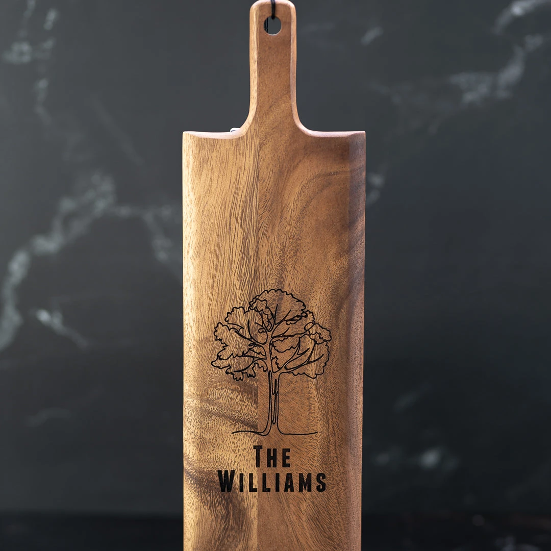 Yellow Octopus Personalised Personalised Baguette Paddle Serving Board - Tree Design Foodie 6 Yellow Octopus Personalised Personalised Baguette Paddle Serving Board - Tree Design Foodie