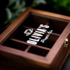 Yellow Octopus Personalised Personalised Acacia Tea Box With Window - Proper-tea