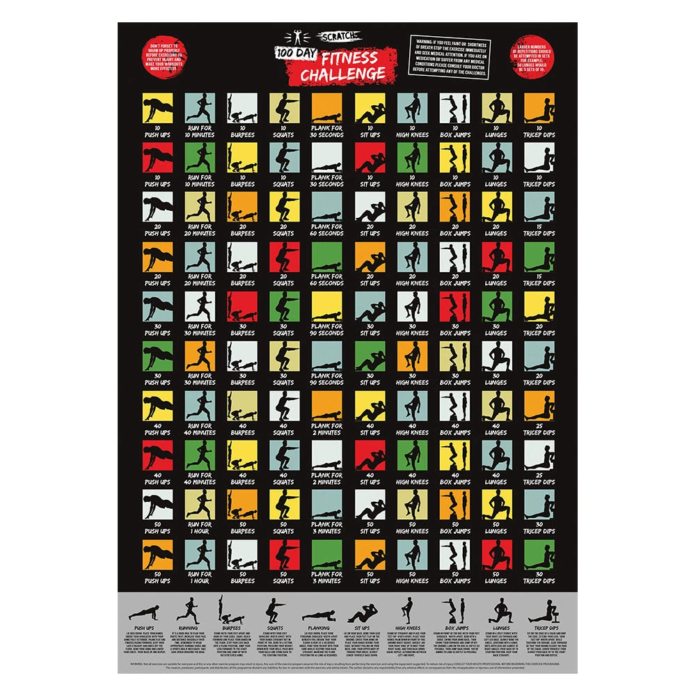 IsAlbi Sports And Outdoors 100 Day Fitness Challenge Scratch Poster 4 IsAlbi Sports And Outdoors 100 Day Fitness Challenge Scratch Poster