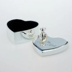 Landmark Concepts Silver Plated Heart First Curl Box Baby Shower Gifts
