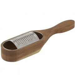 IsAlbi Acacia Wood Hand Held Grater With Holder Foodie