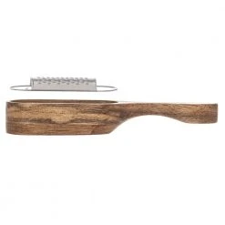 IsAlbi Acacia Wood Hand Held Grater With Holder Foodie