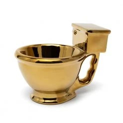 William Valentine Mens Novelty Gifts The Golden Throne Toilet Coffee Mug