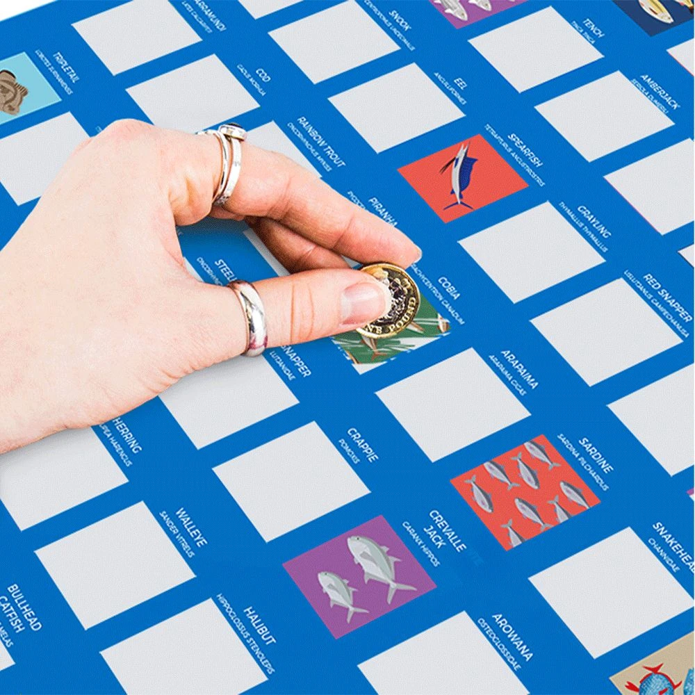 William Valentine Travel Gifts 100 Fish To Catch Bucket List Scratch Poster 4 William Valentine Travel Gifts 100 Fish To Catch Bucket List Scratch Poster