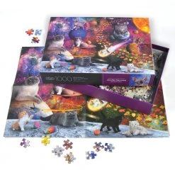 IsAlbi Gifts For Sisters Galaxy Cats 1000 Piece Puzzle