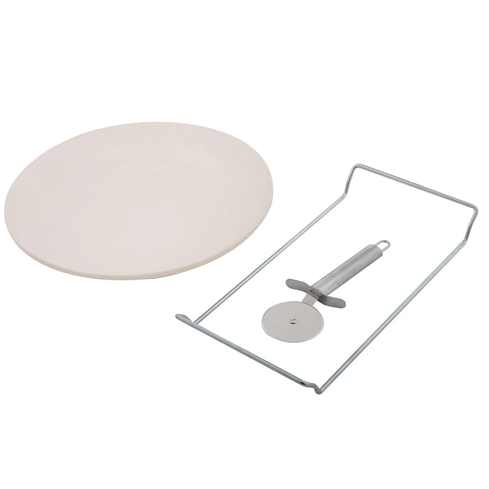 IsAlbi Round Pizza Stone Set With Rack And Cutter BBQ Gifts 4 IsAlbi Round Pizza Stone Set With Rack And Cutter BBQ Gifts