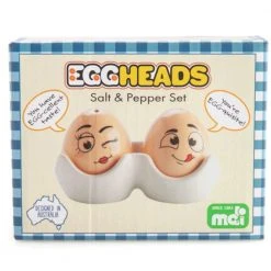Mdi Egg Heads Salt & Pepper Shaker Set 12 Mdi Egg Heads Salt & Pepper Shaker Set