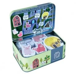 IsAlbi Three Little Pigs Play Set In A Tin 8 IsAlbi Three Little Pigs Play Set In A Tin