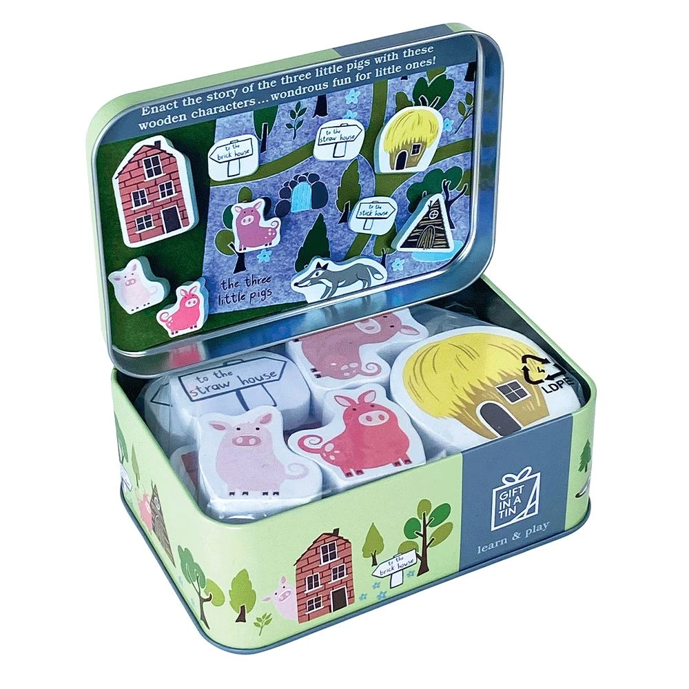 IsAlbi Three Little Pigs Play Set In A Tin 5 IsAlbi Three Little Pigs Play Set In A Tin