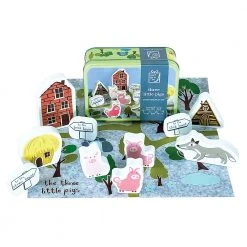 IsAlbi Three Little Pigs Play Set In A Tin