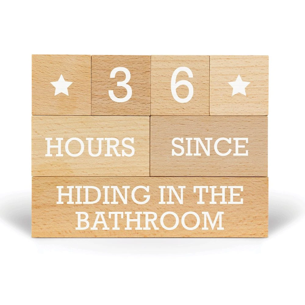 IsAlbi Baby Shower Gifts Wooden Countdown Blocks: Parenting Edition 5 IsAlbi Baby Shower Gifts Wooden Countdown Blocks: Parenting Edition