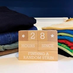 IsAlbi Baby Shower Gifts Wooden Countdown Blocks: Parenting Edition