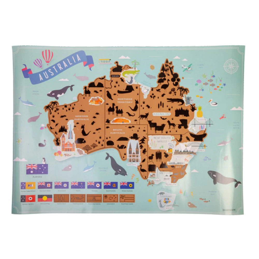 Mdi Australia Travel Scratch Map Poster 6 Mdi Australia Travel Scratch Map Poster