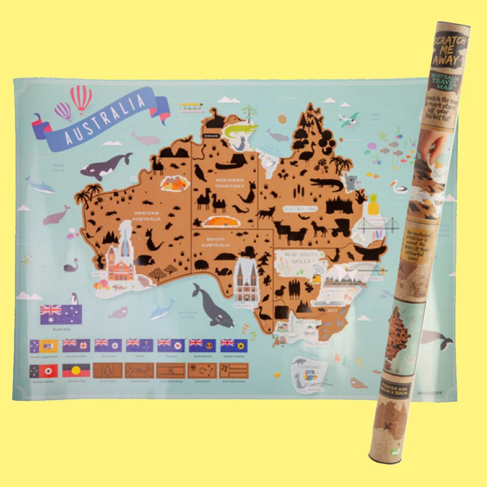 Mdi Australia Travel Scratch Map Poster 3 Mdi Australia Travel Scratch Map Poster
