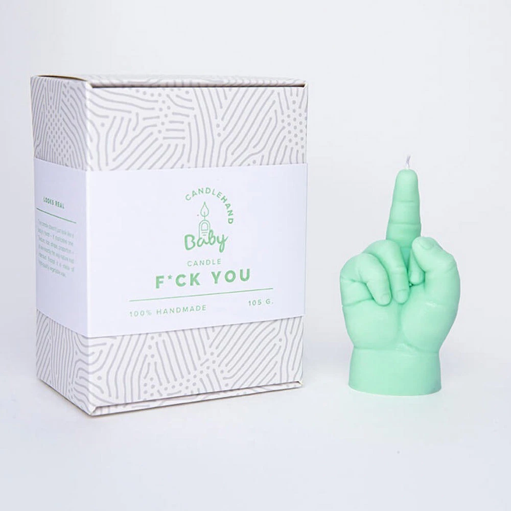 Little Global Naughty Gifts Handmade F*ck You Baby Hand Candle | Green 3 Little Global Naughty Gifts Handmade F*ck You Baby Hand Candle | Green