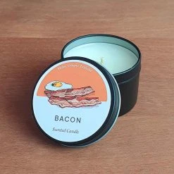 Cedargris Mens Novelty Gifts Bacon Scented Candle Tin
